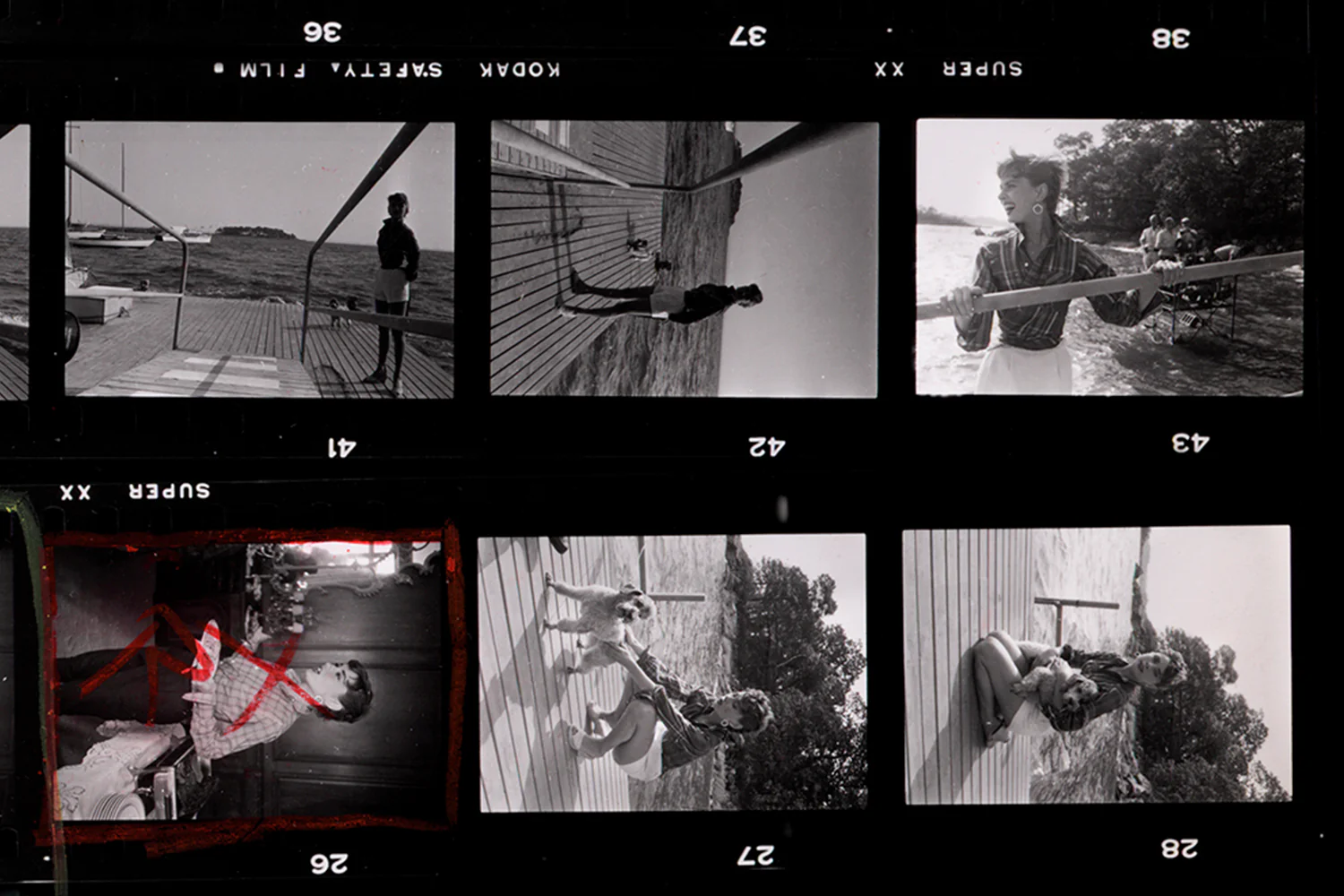 Contact Sheet Print: Audrey Hepburn during the filming of “Sabrina”, 1954 - Image 4